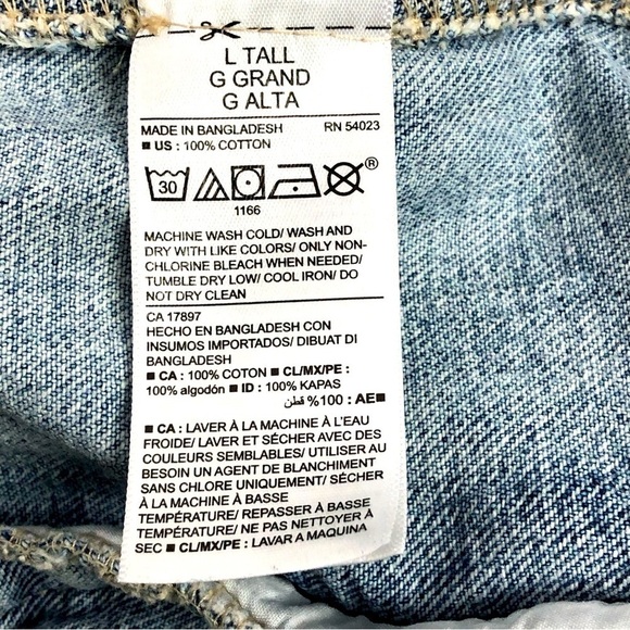 Old Navy Destructed Distressed worn Denim Jacket size large Tall - Picture 13 of 16